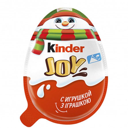 Яйце Kinder Joy Класичний з двошаровою пастою на основі молока і какао і вафельними кульками вкритими какао з молочним кремом усередині та з іграшкою 20г slide 1