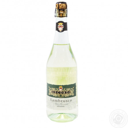 Вино ігристе Decordi Lambrusco Bianco Amabile біле напівсолодке 8% 0,75л slide 1