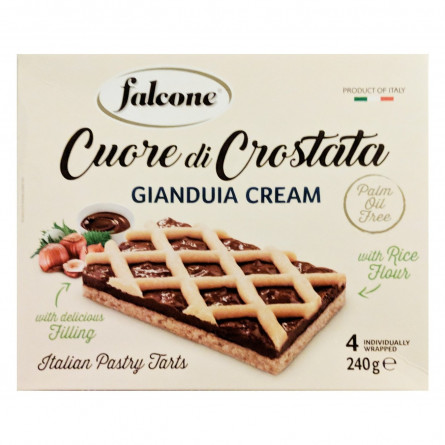 Печиво Falcone Cuore di Crostata Gianduia з начинкою з шоколаду 240г slide 1