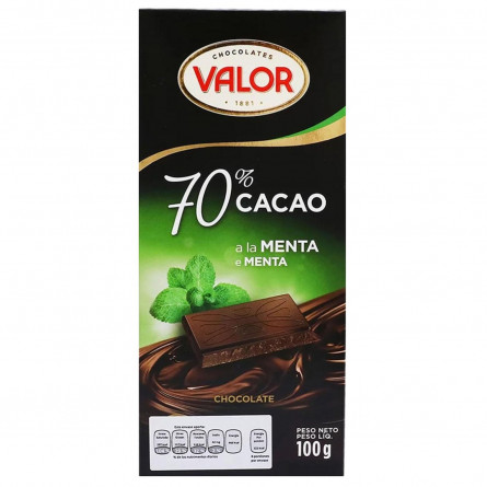 Шоколад черный Valor с мятой 70% 100г slide 2