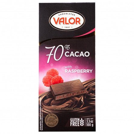 Шоколад черный Valor с малиной 70% 100г slide 2