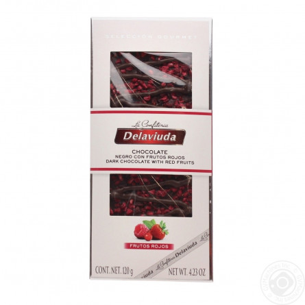 Шоколад Delaviuda чорний з червоними фруктами 120г slide 1