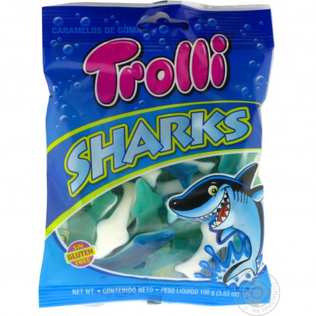 Цукерки Trolli Акули фруктові жувальні 100г slide 1