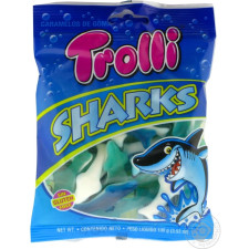 Цукерки Trolli Акули фруктові жувальні 100г mini slide 1