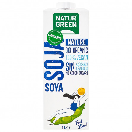 Рослинне молоко NaturGreen з сої без цукру органічне 1л slide 2
