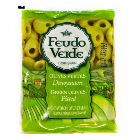 Оливки зеленые Feudo Verde без косточки 170г slide 1