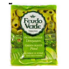 Оливки зелені Feudo Verde без кісточки 170г mini slide 1