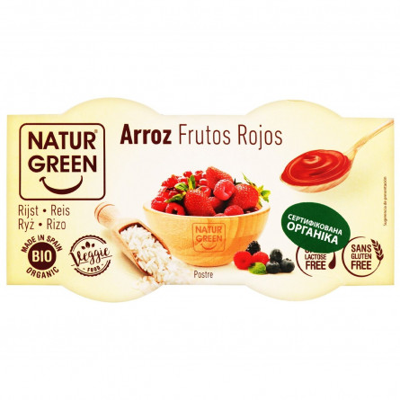 Растительный десерт NaturGreen органический из риса с красными фруктами 2*125г slide 2