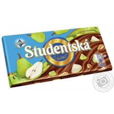 Шоколад молочний ORION® Studentská з арахісом шматочками желе та груші 180г mini slide 2