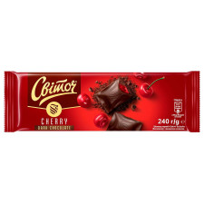 Шоколад СВІТОЧ® Exclusive чорний з вишневою начинкою 240г mini slide 1