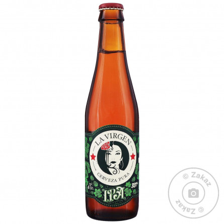 Пиво La Virgen IPA світле нефільтроване 6,5% 0,33л slide 1