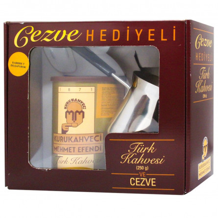 Кава мелена Kurukahveci Mehmet Efendi 250г + турка у коробці slide 1