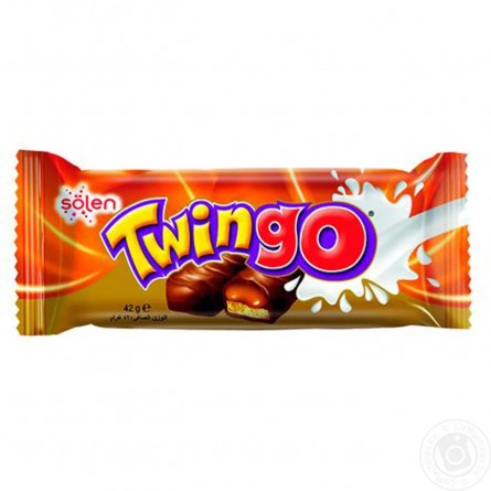 Батончик Twingo Karamel в молочному шоколаді з карамеллю і печивом 42г slide 1