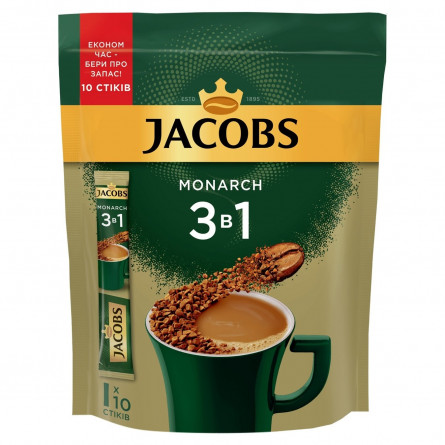 Напій кавовий Jacobs Monarch 3в1 розчинний 15г х 10шт slide 1