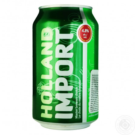 Пиво Holland Import светлое ж/б 4,8% 0,33л slide 4