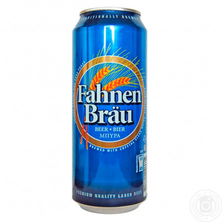 Пиво Fahnenbrau светлое ж/б 4.7% 0,5л slide 1
