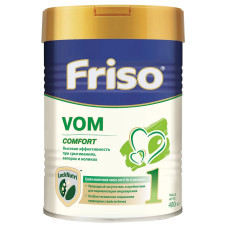Суха молочна суміш Friso VOM 1 COMFORT для дітей від 0 до 6 місяців зі зригуваннями, кольками і закрепами 400г mini slide 1
