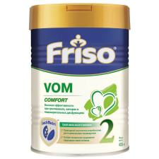 Суха молочна суміш Friso VOM 2 COMFORT для дітей від 6 до 12 місяців зі зригуваннями, кольками і закрепами 400г mini slide 1