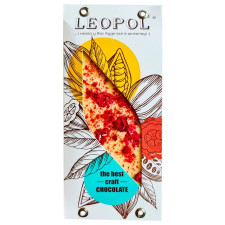 Шоколад Leopol' белый с кусочками малины 95г mini slide 1