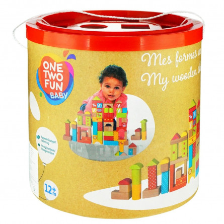 Конструктор One two fun Baby деревянный 75шт slide 1