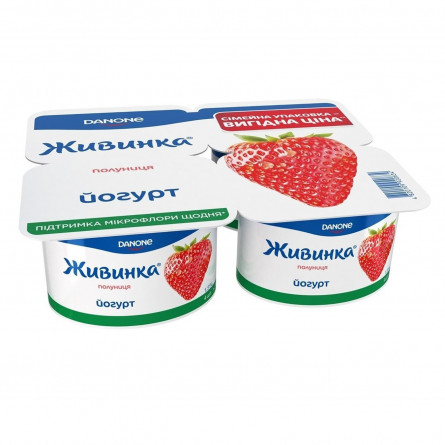 Йогурт Danone Живинка Полуниця 1.5% 4шт 115г slide 1