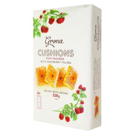 Печиво Grona Cushions з малиновою начинкою 328г slide 1