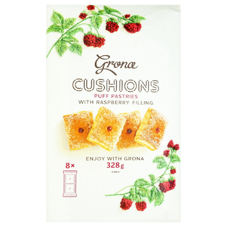 Печиво Grona Cushions з малиновою начинкою 328г slide 2