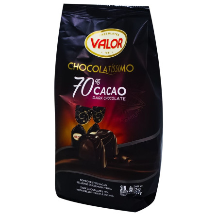 Цукерки Valor Пралине Dark 70% 180г slide 1