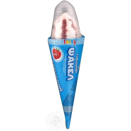 Мороженое Laska Греческий факел со вкусом йогурта с клубничной подворьем 145г slide 1