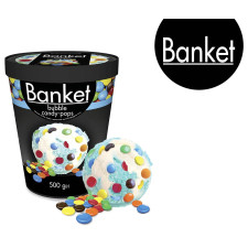 Морозиво Ласунка Banket Bubble Candy-Pops пломбір зі смаком жувальної гумки з драже 500г mini slide 2