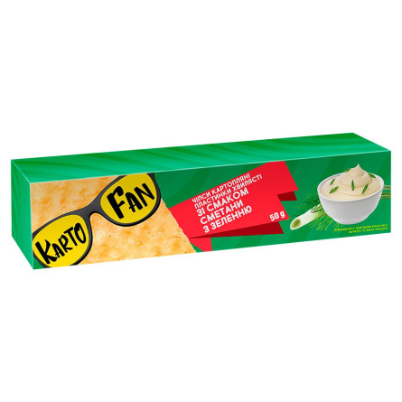 Чіпси KartoFun картопляні пластинки хвилясті зі смаком сметани с зеленню 50г slide 2