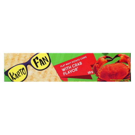 Чіпси KartoFun картопляні пластинки хвилясті зі смаком крабу 50г slide 1