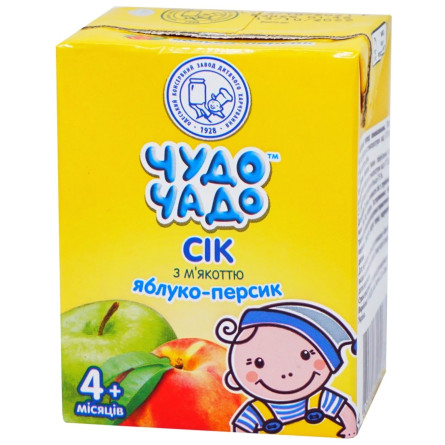 Сок Чудо-Чадо Яблоко-персик с мякотью для детей с 4-х месяцев 200мл slide 1