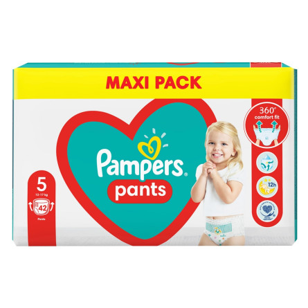 Подгузники-трусики Pampers Pants 5 детские 12-17кг 42шт slide 2