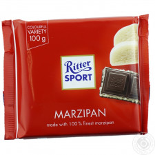 Шоколад Ritter Sport чорний з начинкою марципан 100г mini slide 2