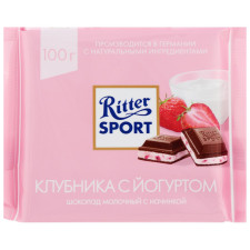 Шоколад молочный Ritter Sport йогурт-клубничная начинка 100г mini slide 2