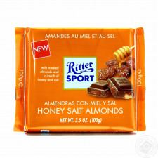 Шоколад Ritter Sport молочный с соленым миндалем и медом 100г mini slide 1