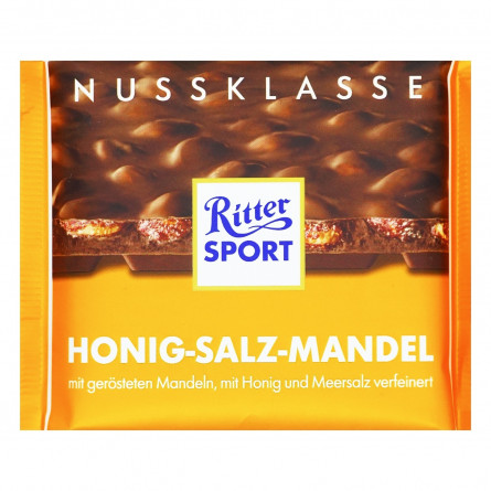 Шоколад Ritter Sport молочный с соленым миндалем и медом 100г slide 3