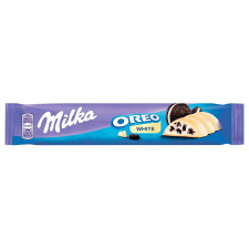 Шоколад білий Milka з молочною начинкою та шматочками печива Oreo 41г mini slide 3