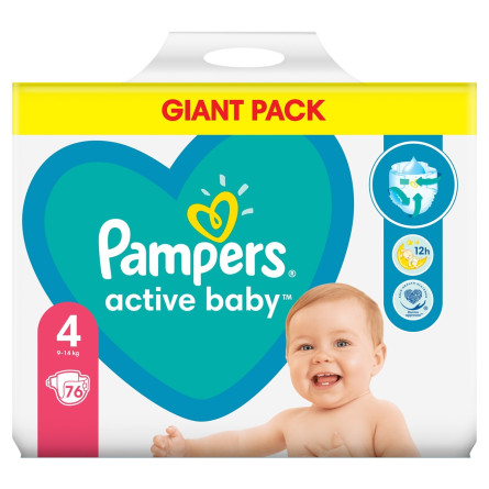 Подгузники Pampers Active Baby размер 4 Maxi 9-14кг 76шт slide 7