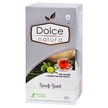 Чай чорний Dolce Natura Граф Грей з ароматом бергамоту 25шт*2г slide 1