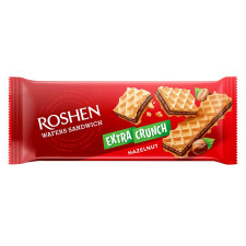 Вафлі Roshen Wafers Sandwich Crunch горіх 142г mini slide 1
