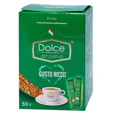 Кава натуральна розчинна сублімована Dolce Aroma Gusto Ricco 50г mini slide 1