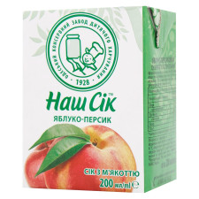 Сік Наш Сік яблучно-персиковий 200мл mini slide 1