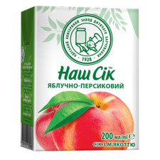 Сік Наш Сік яблучно-персиковий 200мл mini slide 2