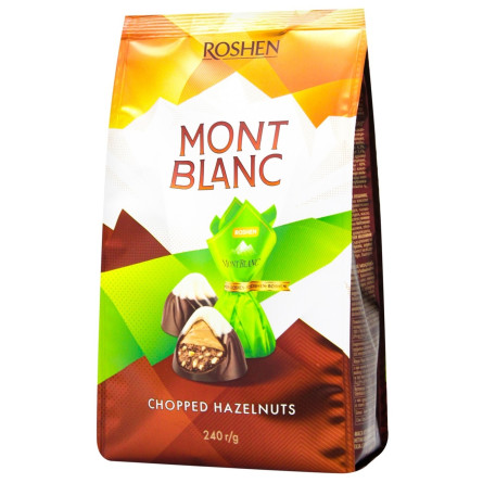 Цукерки Roshen Mont Blanc крем-праліне з подрібненим горіхом 240г slide 1