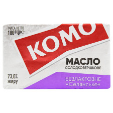 Масло Комо Селянське солодкоовершкове безлактозне 73% 180г mini slide 2
