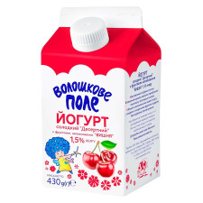 Йогурт Волошкове поле Десертний солодкий Вишня 1,5% 430г mini slide 1