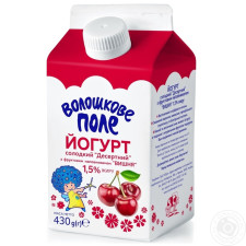 Йогурт Волошкове поле Десертний солодкий Вишня 1,5% 430г mini slide 2