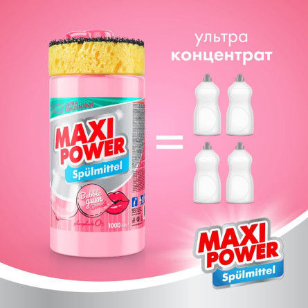 Средство для мытья посуды Maxi Power Бабл Гам 1л slide 5